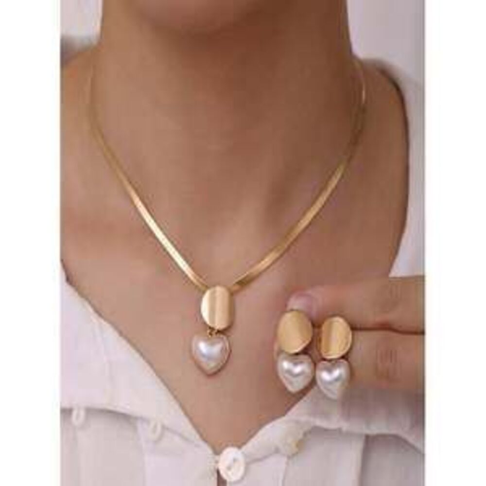 /Set Jewelry Set For , Heart & Snake Bone Necklace Y2K Minimalist